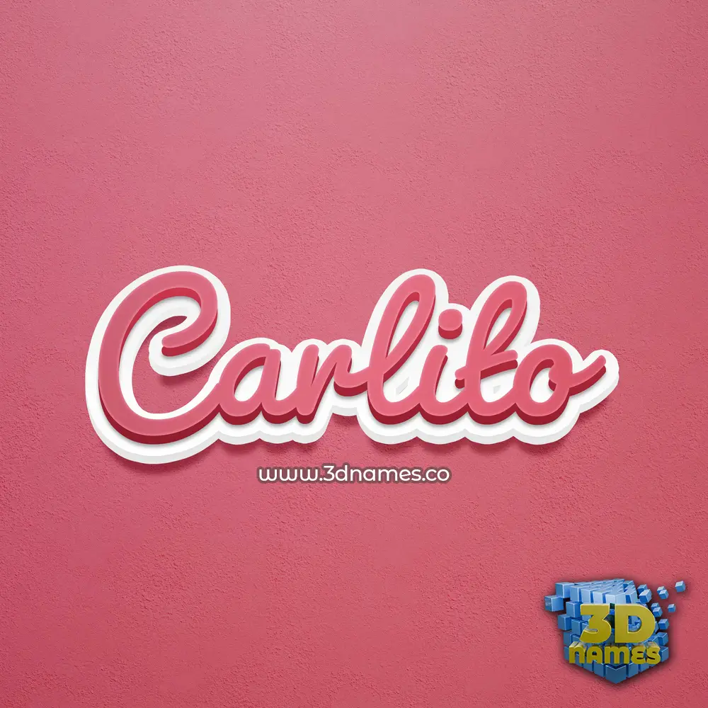 carlito in Red Scribble style - 3D name wallpaper