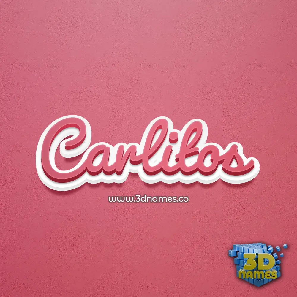 carlitos in Red Scribble style - 3D name wallpaper