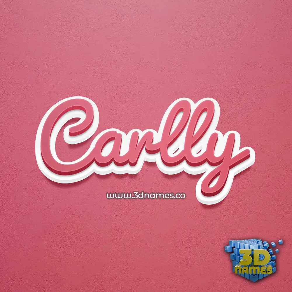 carlly in Red Scribble style - 3D name wallpaper
