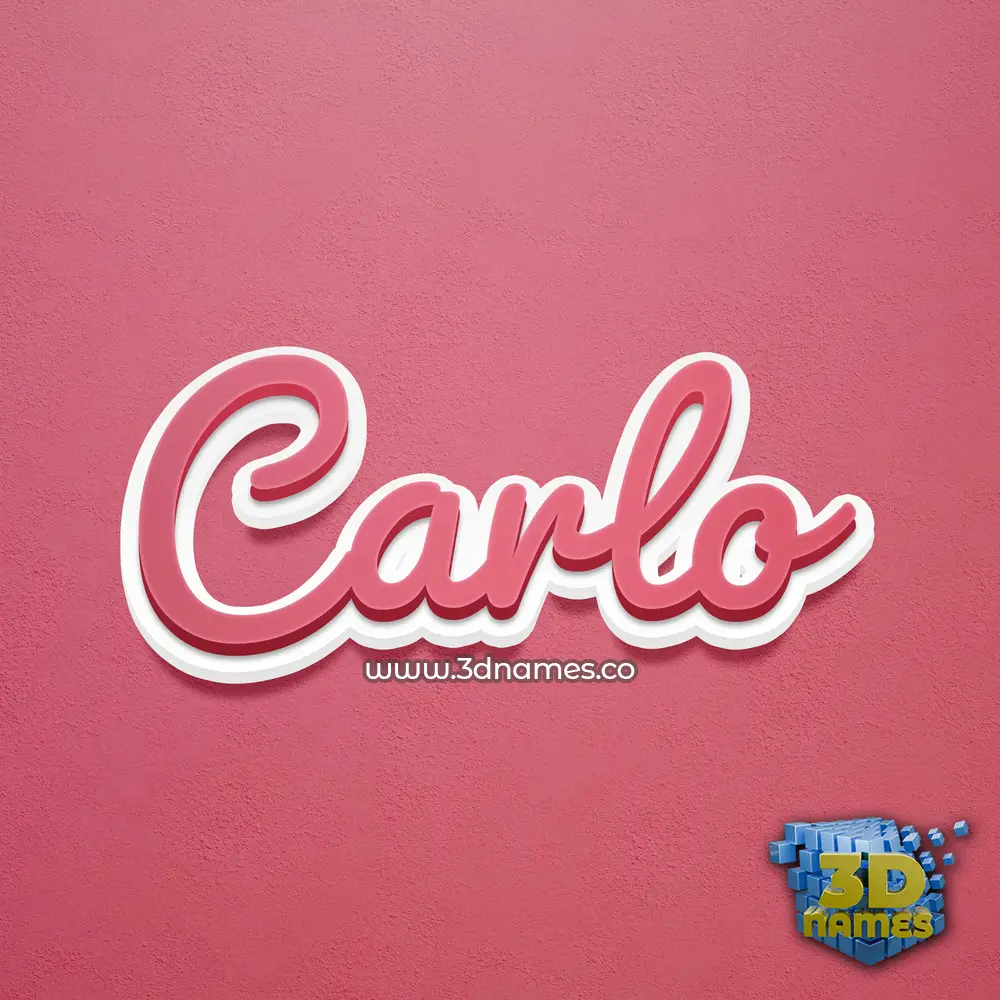 carlo in Red Scribble style - 3D name wallpaper