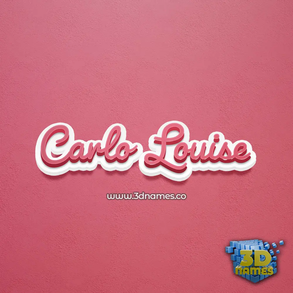 carlo louise in Red Scribble style - 3D name wallpaper