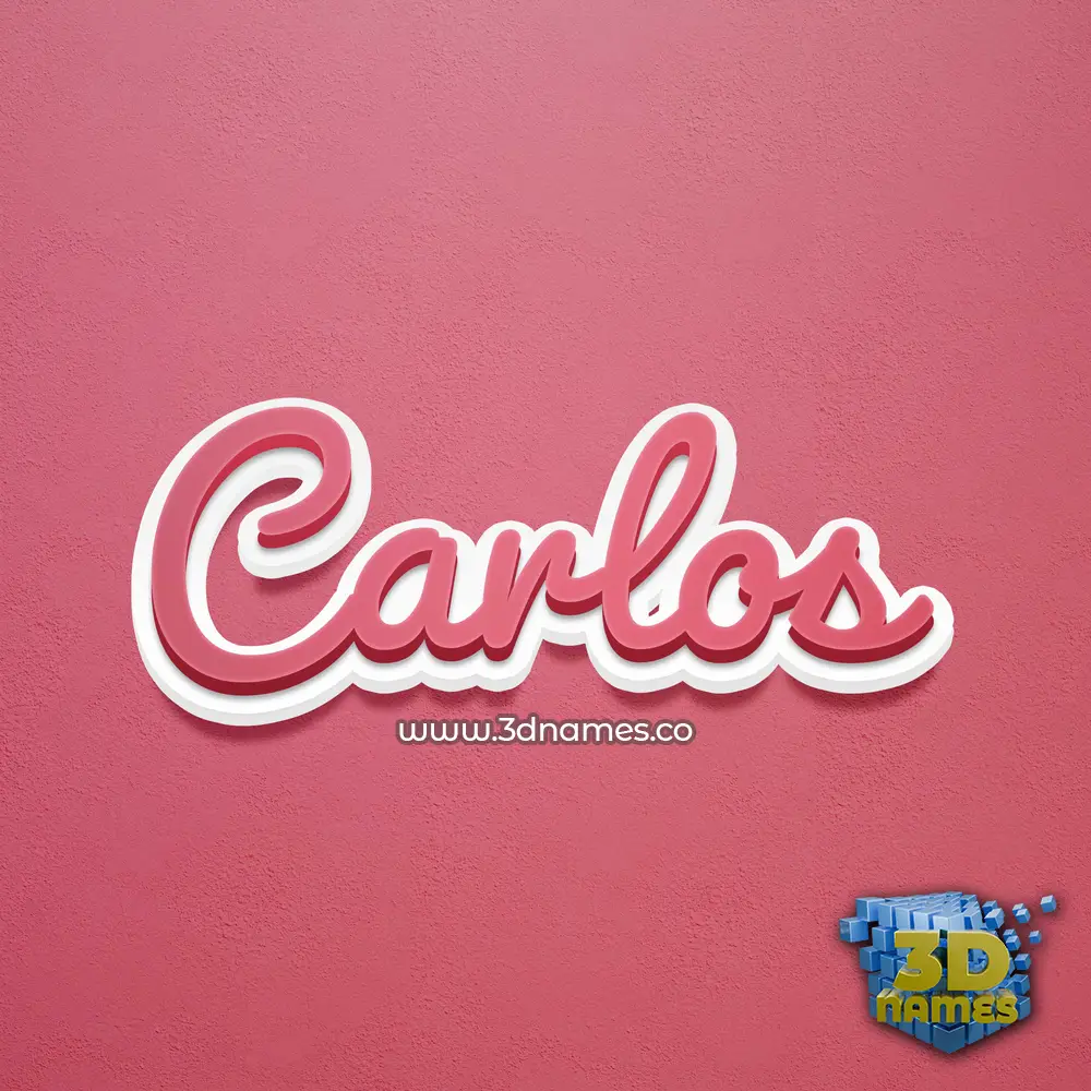 carlos in Red Scribble style - 3D name wallpaper