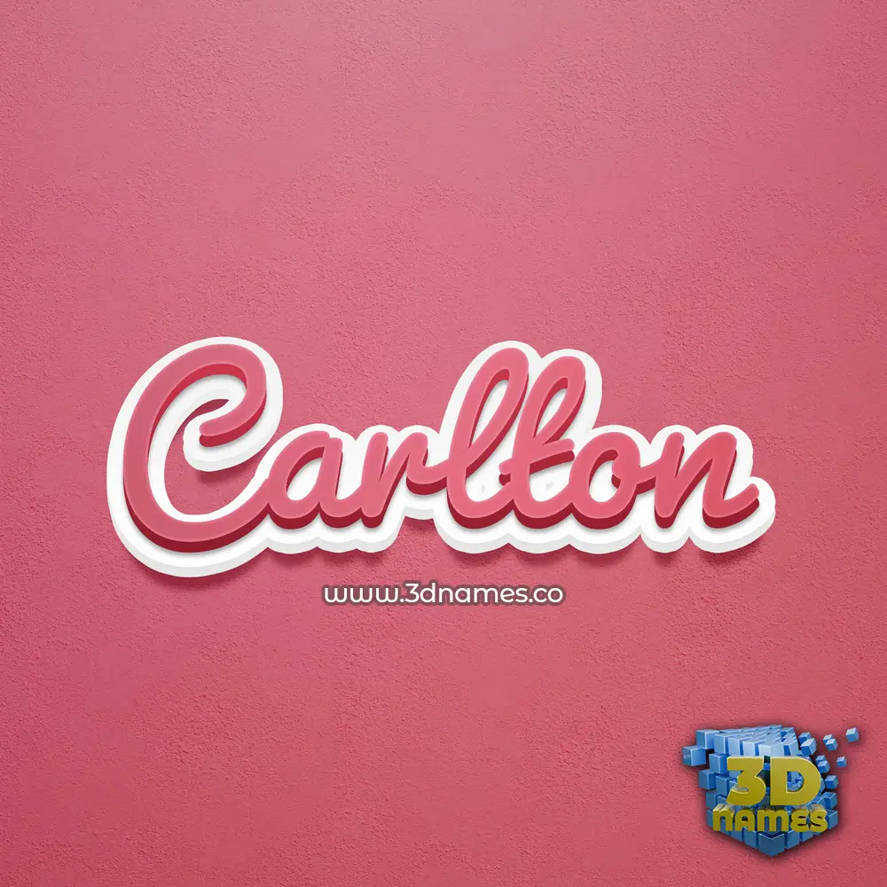 carlton in Red Scribble style - 3D name wallpaper