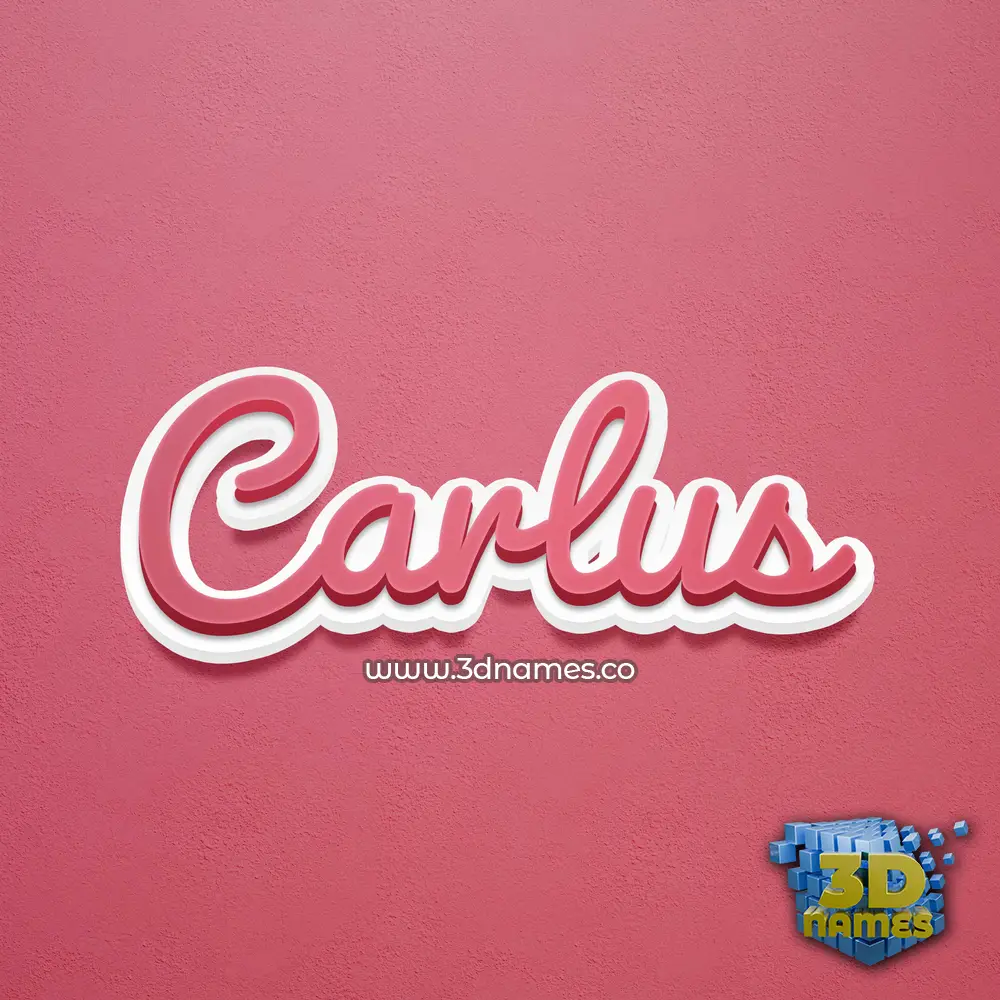 carlus in Red Scribble style - 3D name wallpaper