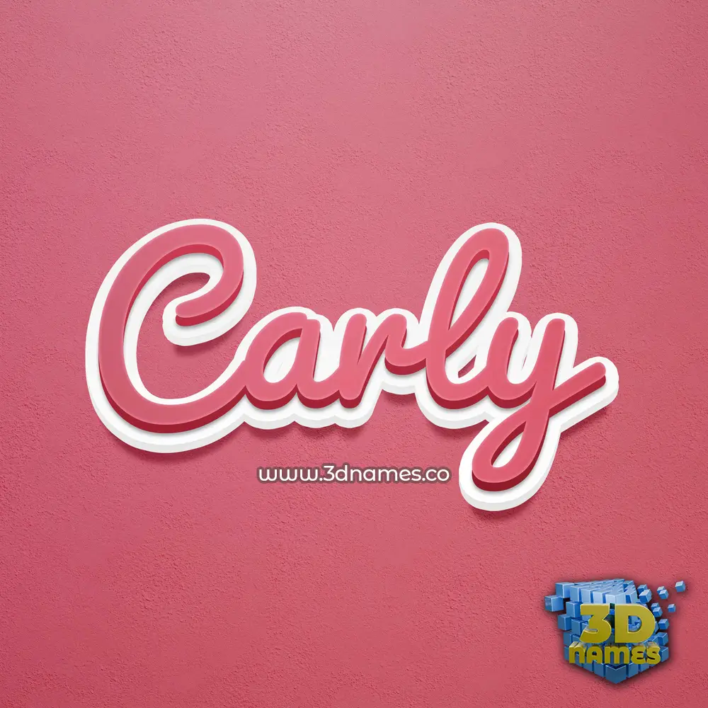 carly in Red Scribble style - 3D name wallpaper