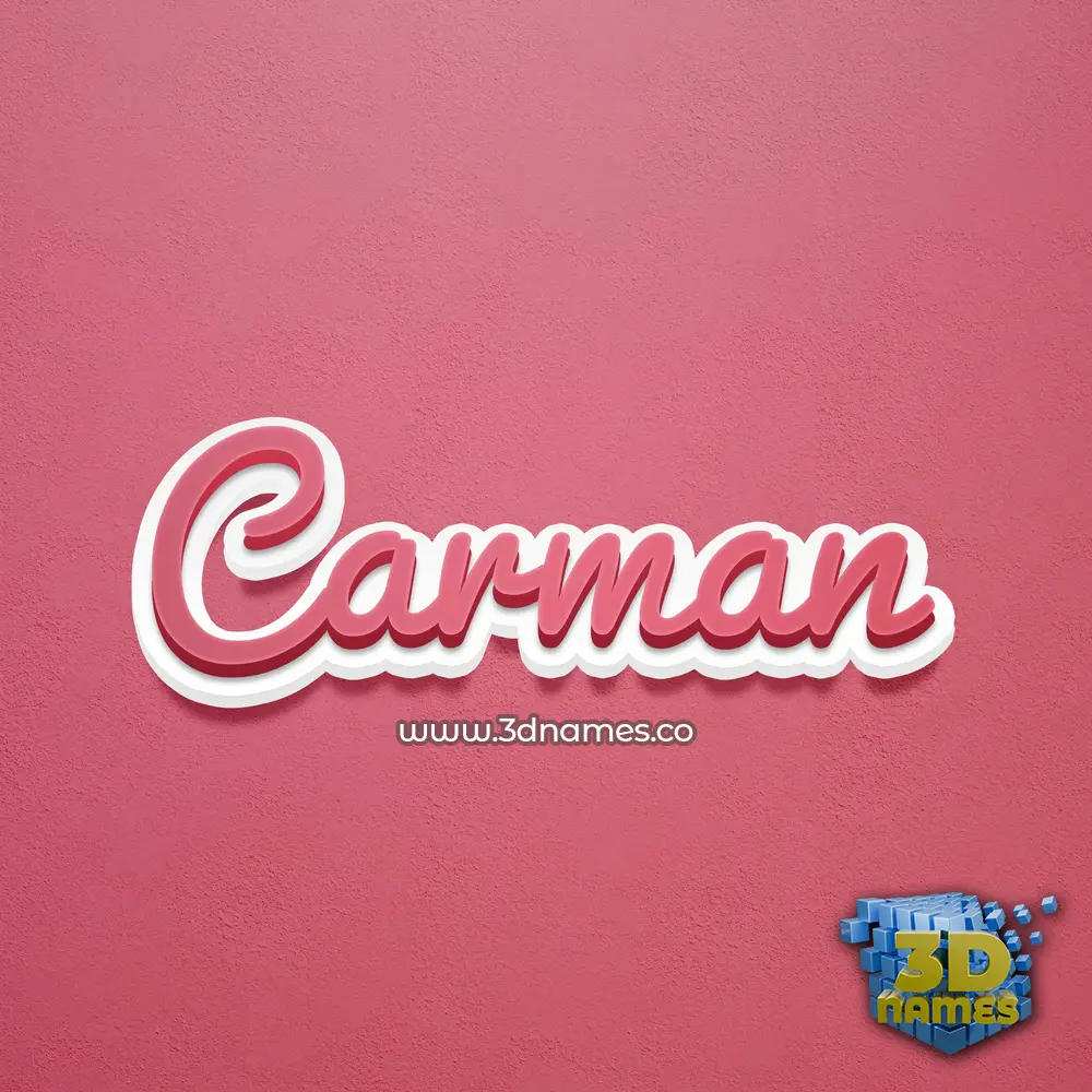 carman in Red Scribble style - 3D name wallpaper