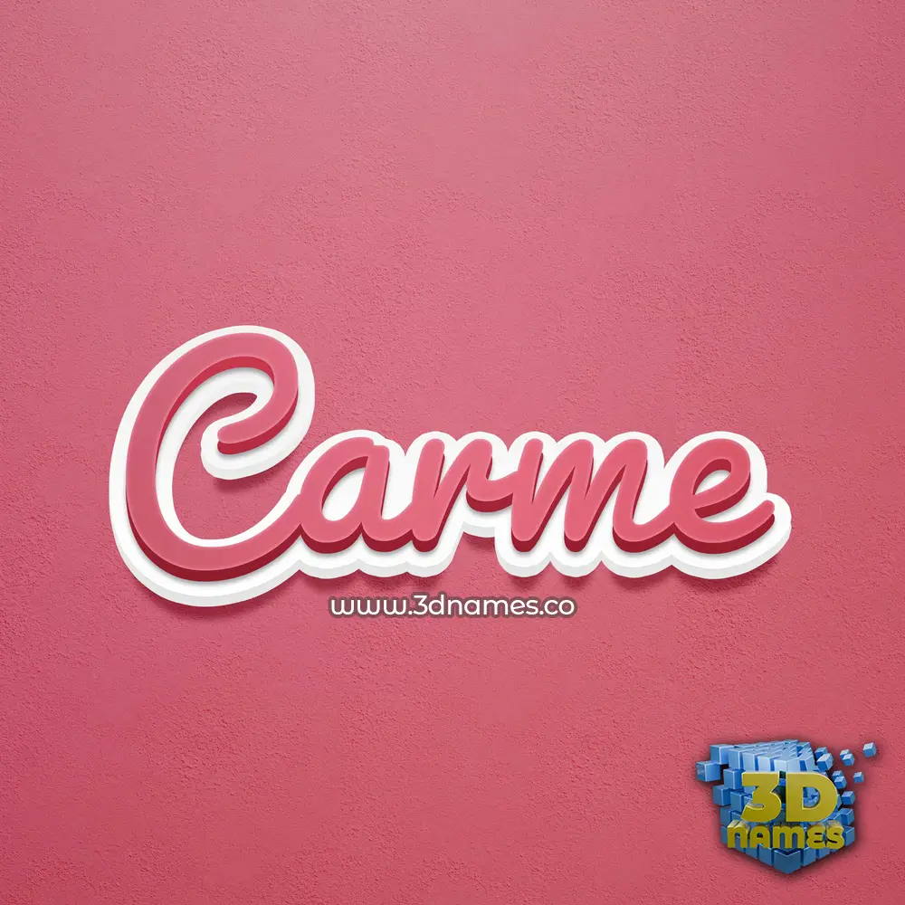 carme in Red Scribble style - 3D name wallpaper
