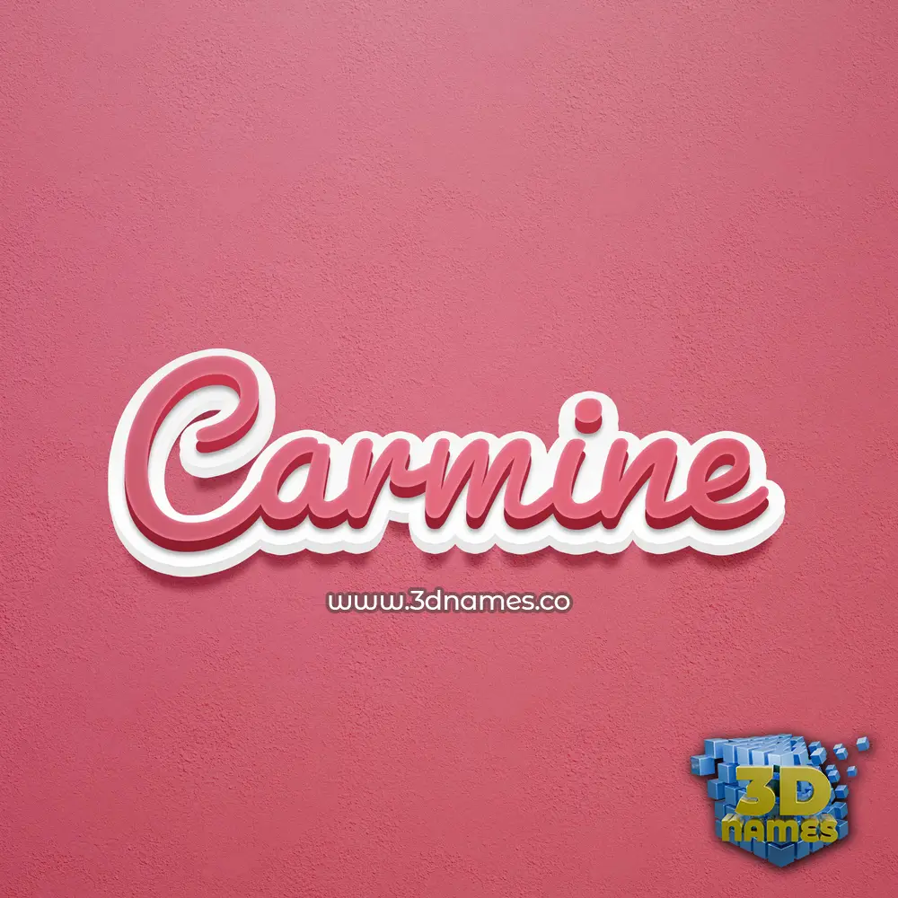 carmine in Red Scribble style - 3D name wallpaper