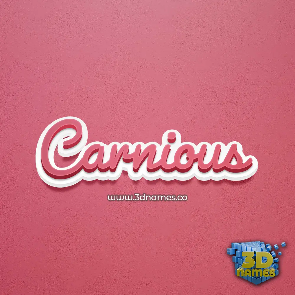 carnious in Red Scribble style - 3D name wallpaper