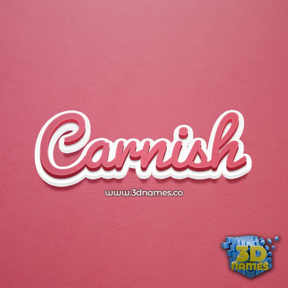 carnish in Red Scribble style - 3D name wallpaper