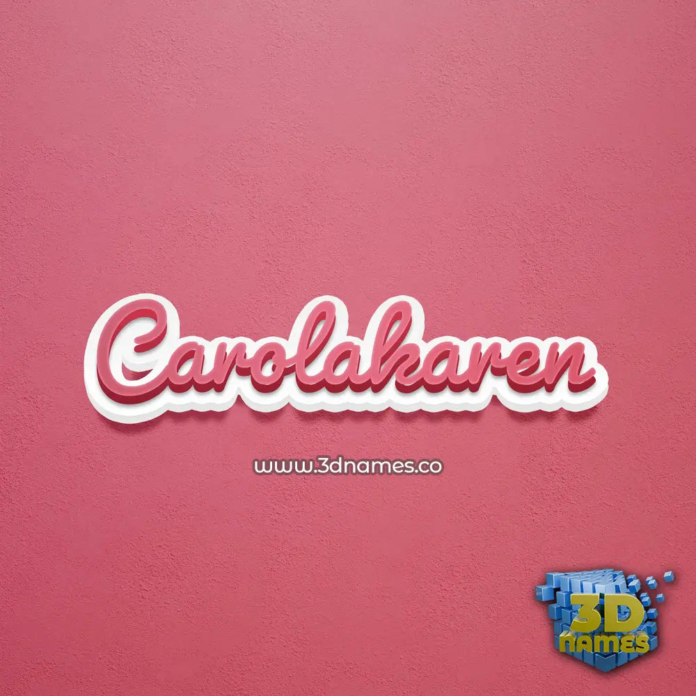 carolakaren in Red Scribble style - 3D name wallpaper