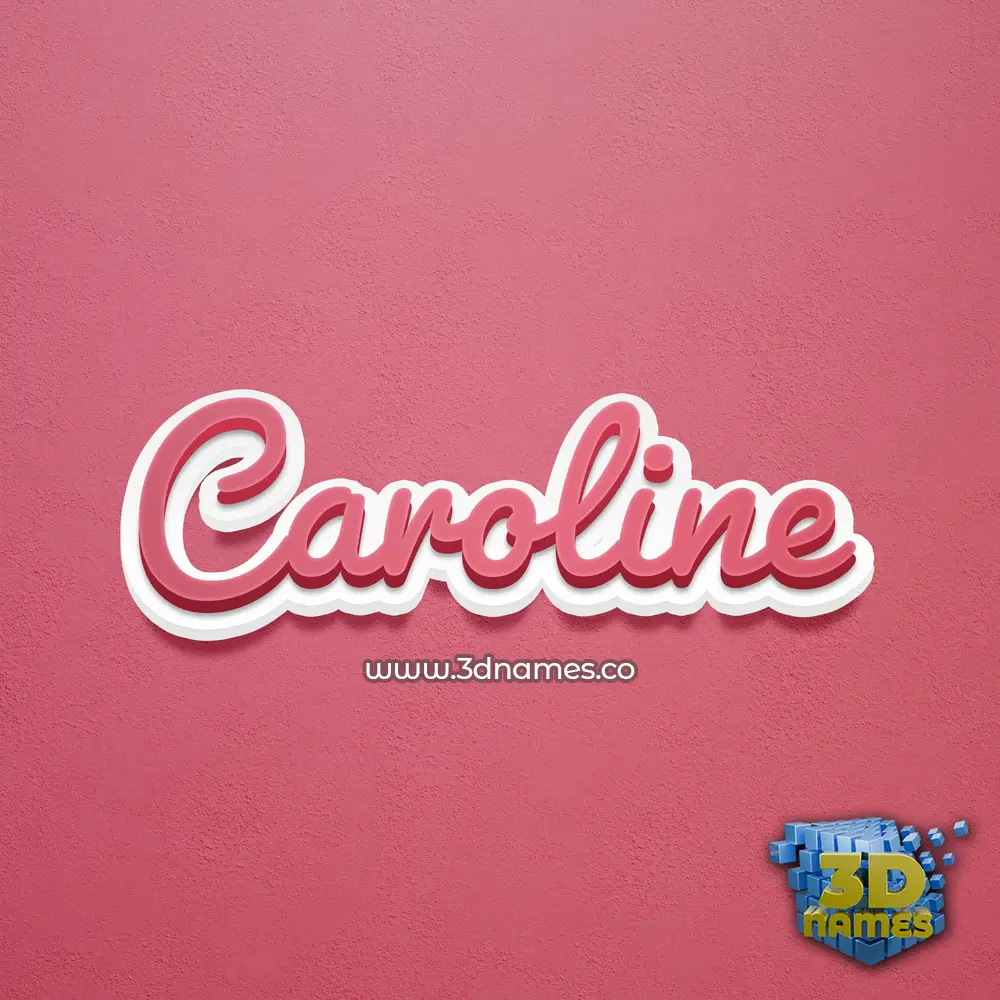 caroline in Red Scribble style - 3D name wallpaper