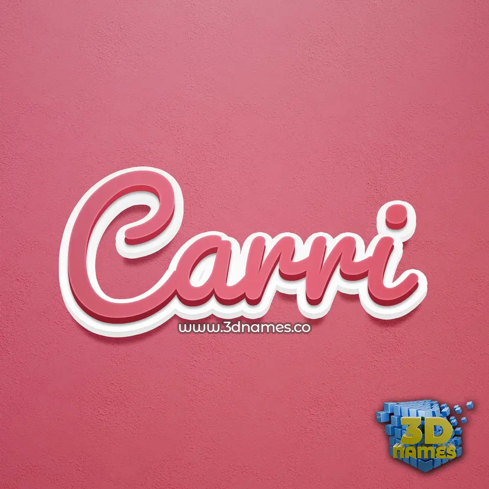 carri in Red Scribble style - 3D name wallpaper