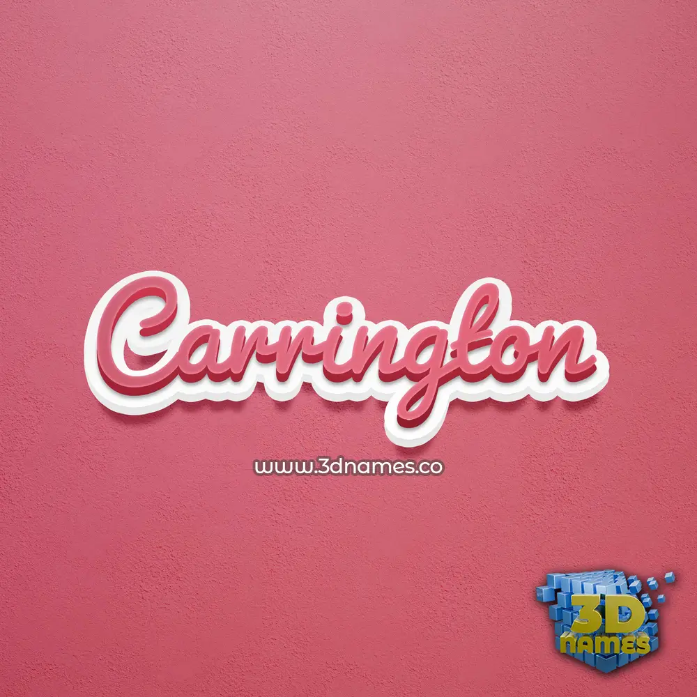 carrington in Red Scribble style - 3D name wallpaper