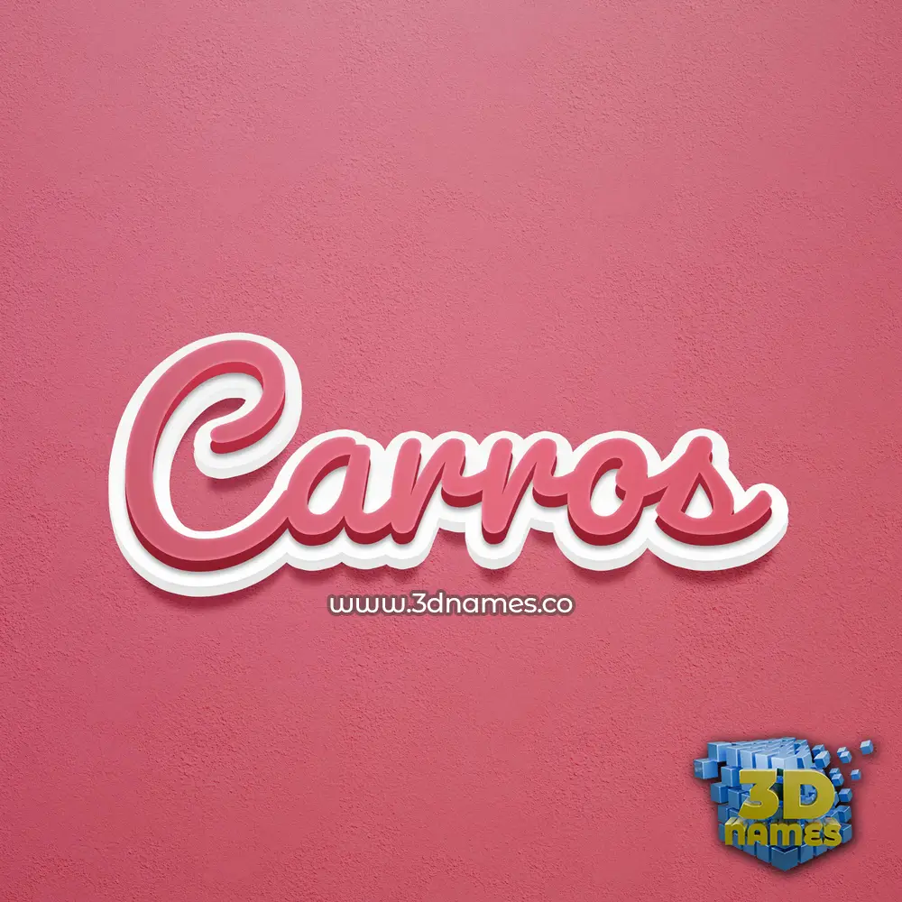 carros in Red Scribble style - 3D name wallpaper