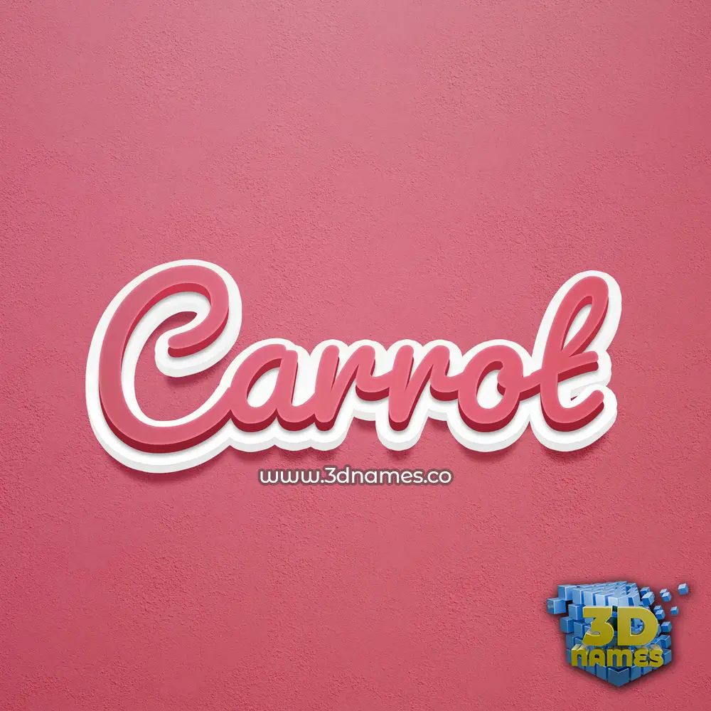 carrot in Red Scribble style - 3D name wallpaper