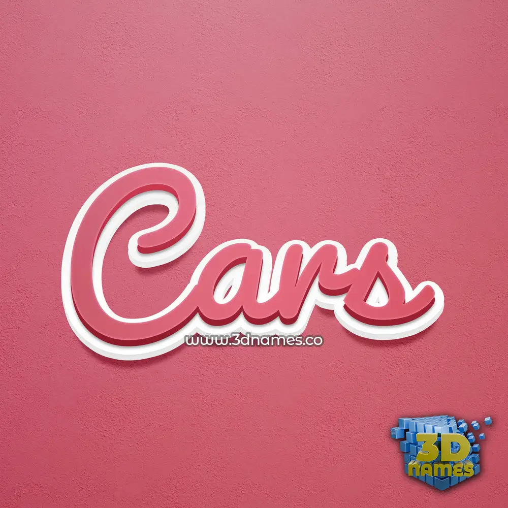 cars in Red Scribble style - 3D name wallpaper