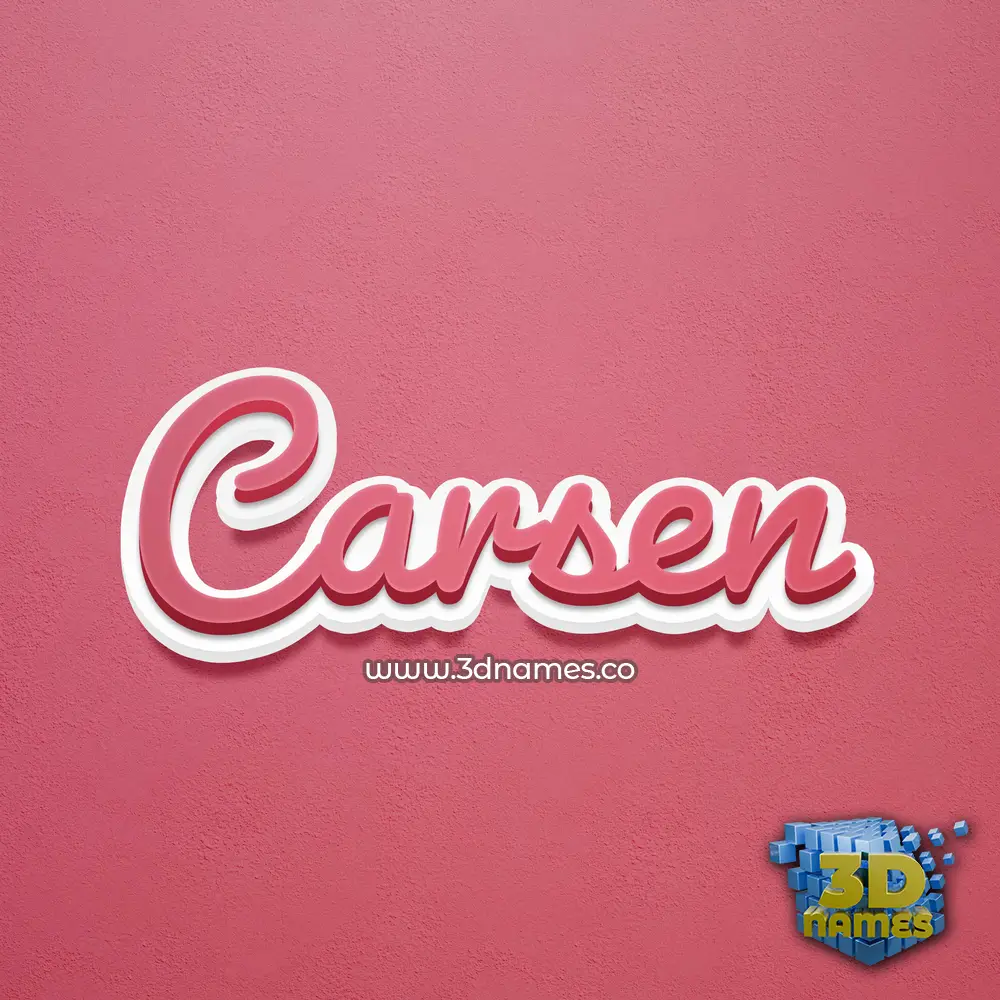carsen in Red Scribble style - 3D name wallpaper