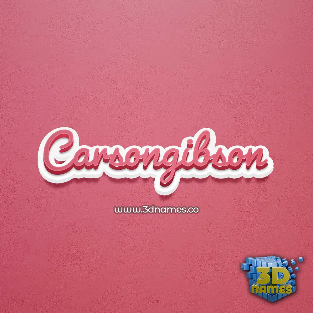 carsongibson in Red Scribble style - 3D name wallpaper