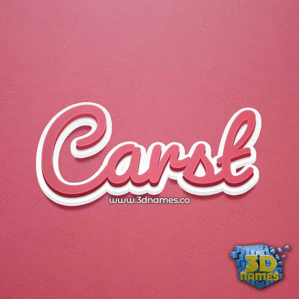 carst in Red Scribble style - 3D name wallpaper