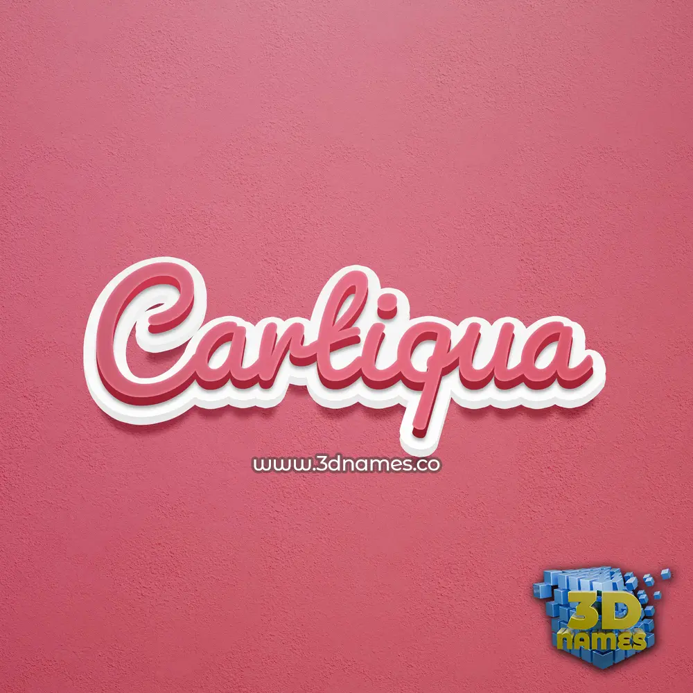 cartiqua in Red Scribble style - 3D name wallpaper