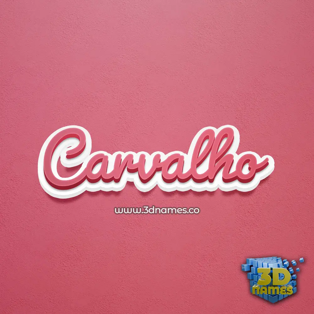 carvalho in Red Scribble style - 3D name wallpaper