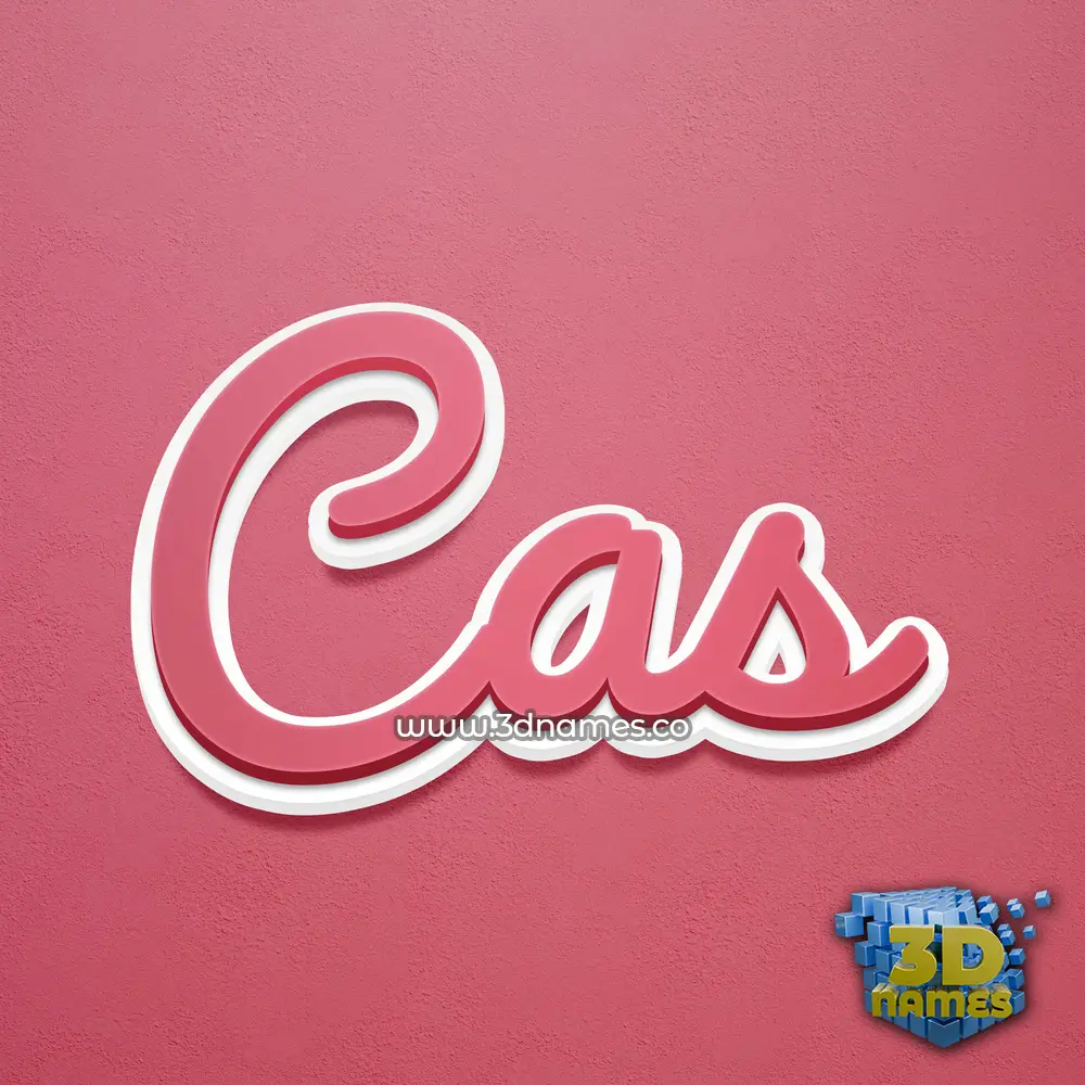 cas in Red Scribble style - 3D name wallpaper
