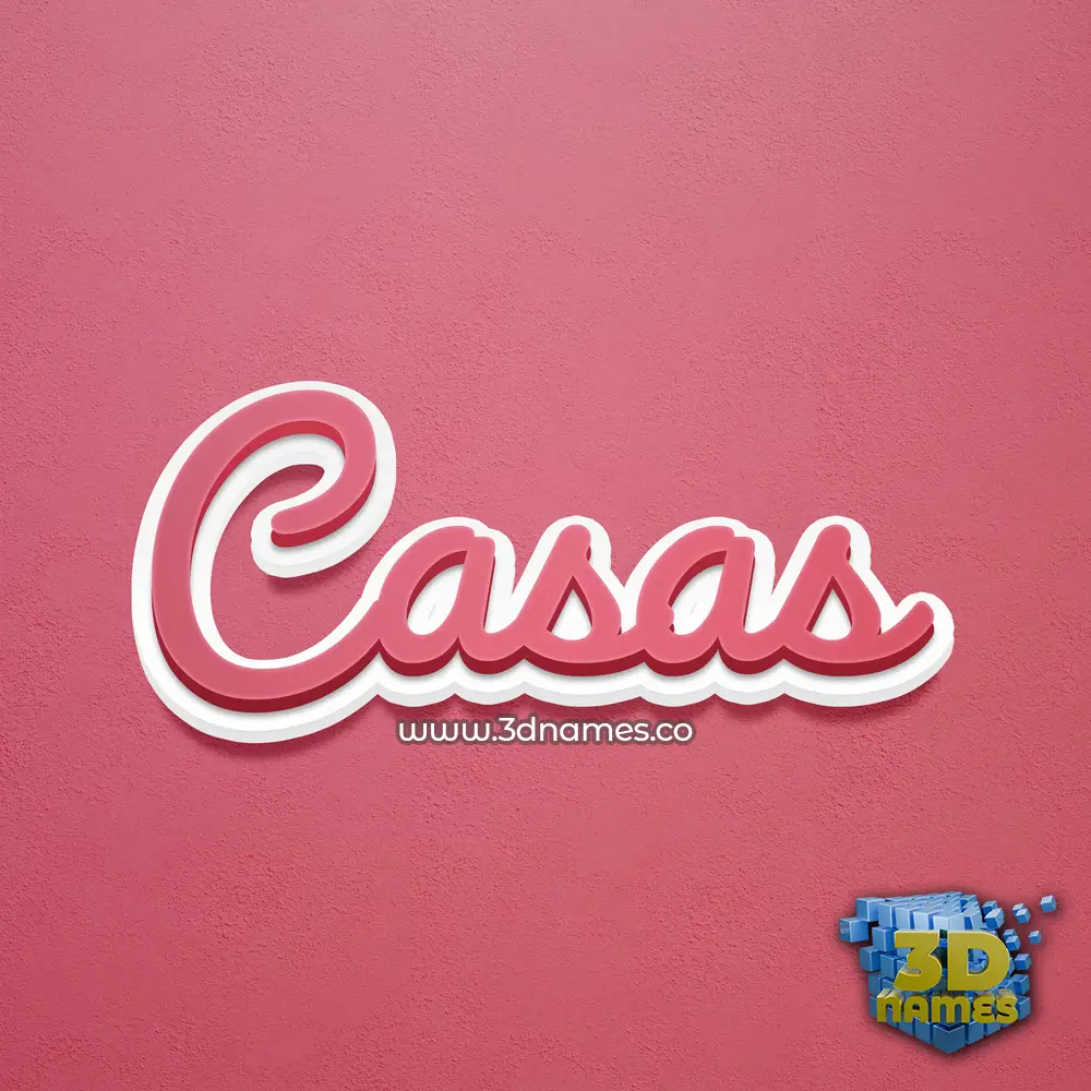 casas in Red Scribble style - 3D name wallpaper