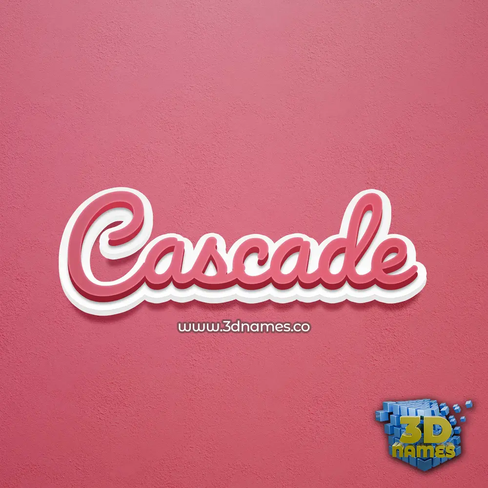 cascade in Red Scribble style - 3D name wallpaper