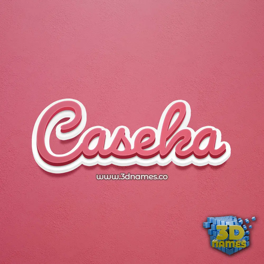 caseka in Red Scribble style - 3D name wallpaper
