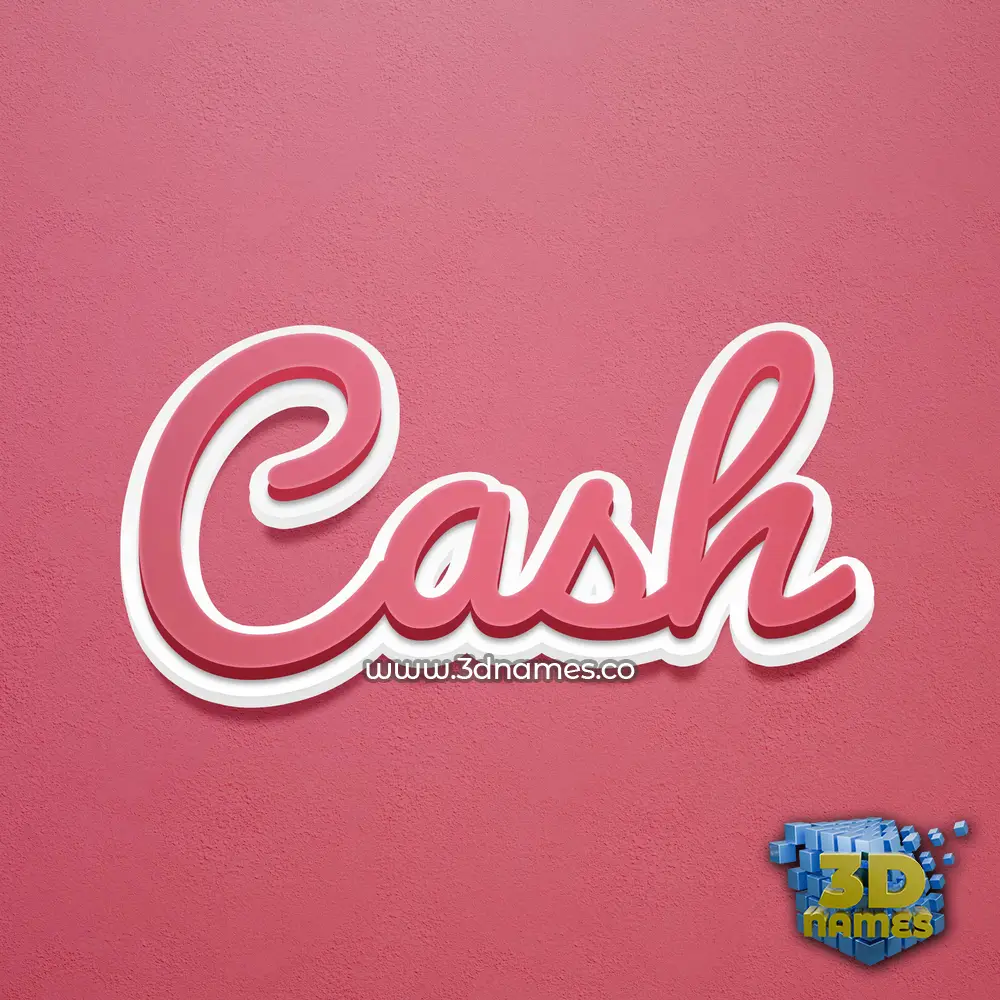 cash in Red Scribble style - 3D name wallpaper