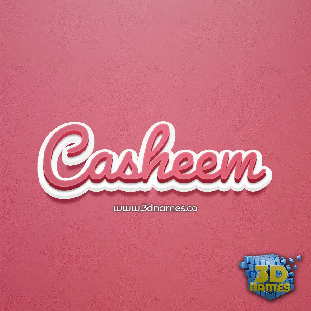 casheem in Red Scribble style - 3D name wallpaper