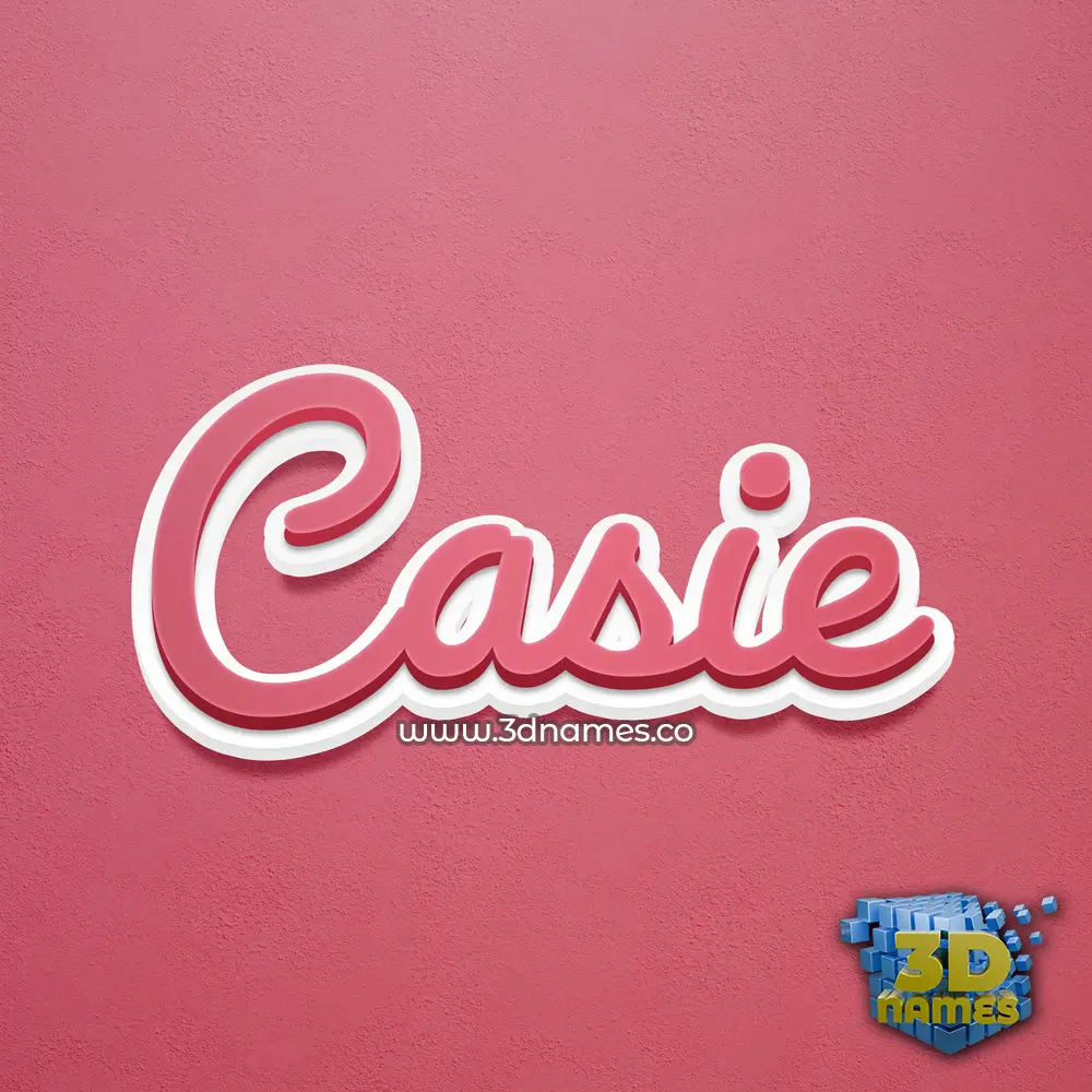casie in Red Scribble style - 3D name wallpaper