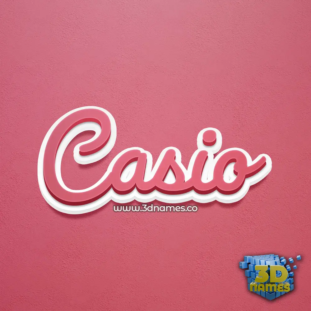 casio in Red Scribble style - 3D name wallpaper