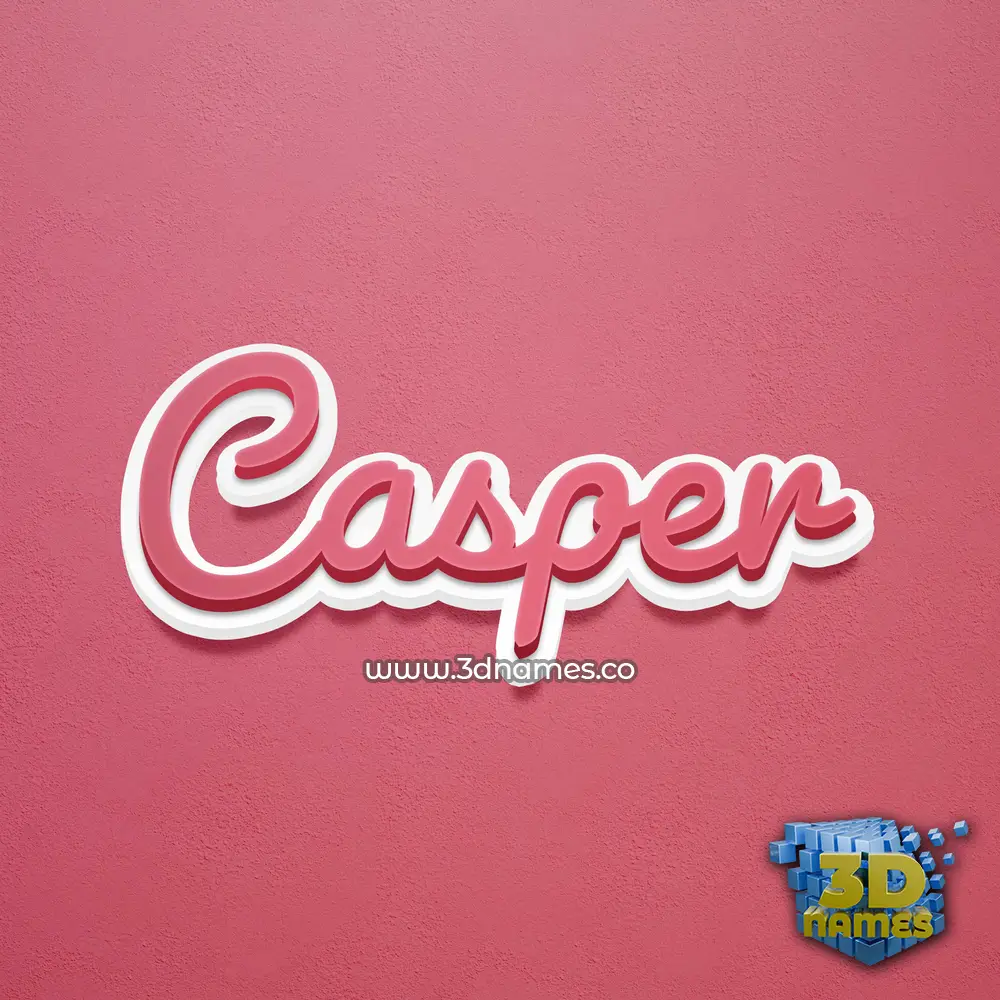 casper in Red Scribble style - 3D name wallpaper