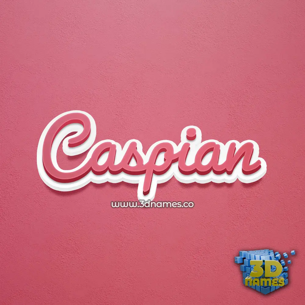 caspian in Red Scribble style - 3D name wallpaper