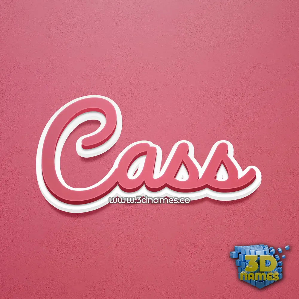cass in Red Scribble style - 3D name wallpaper