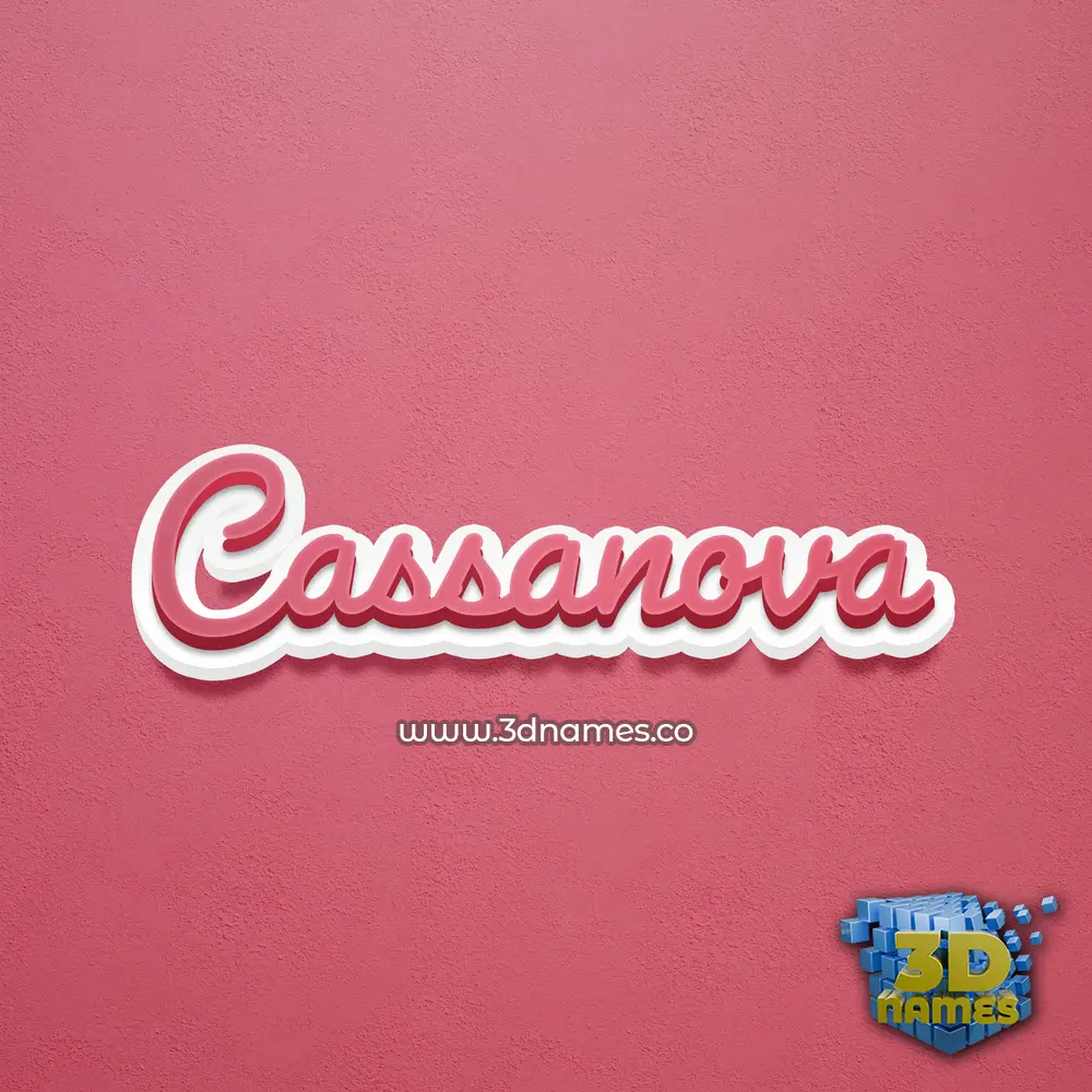 cassanova in Red Scribble style - 3D name wallpaper