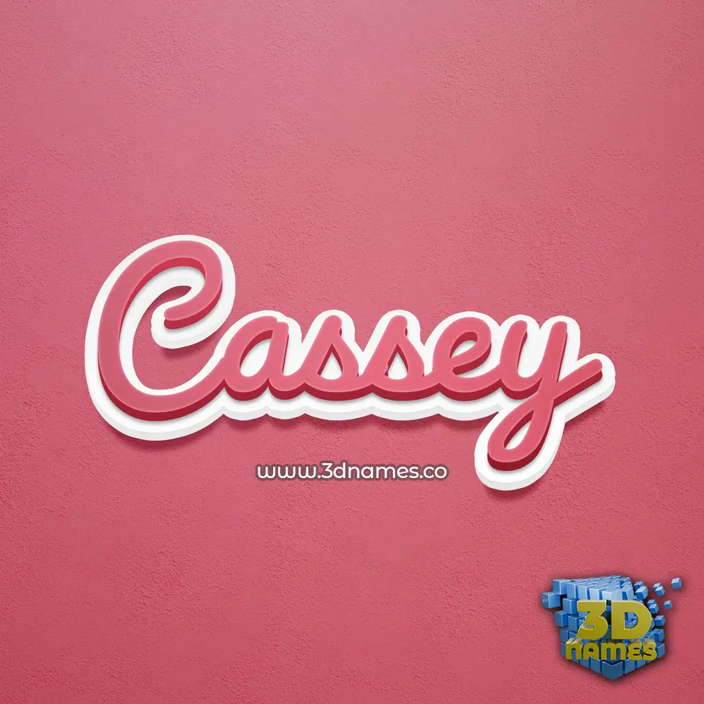 cassey in Red Scribble style - 3D name wallpaper