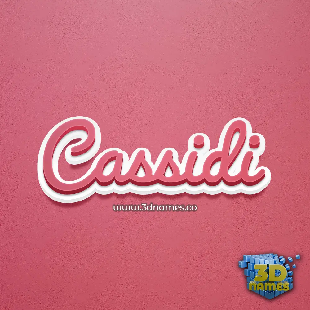 cassidi in Red Scribble style - 3D name wallpaper