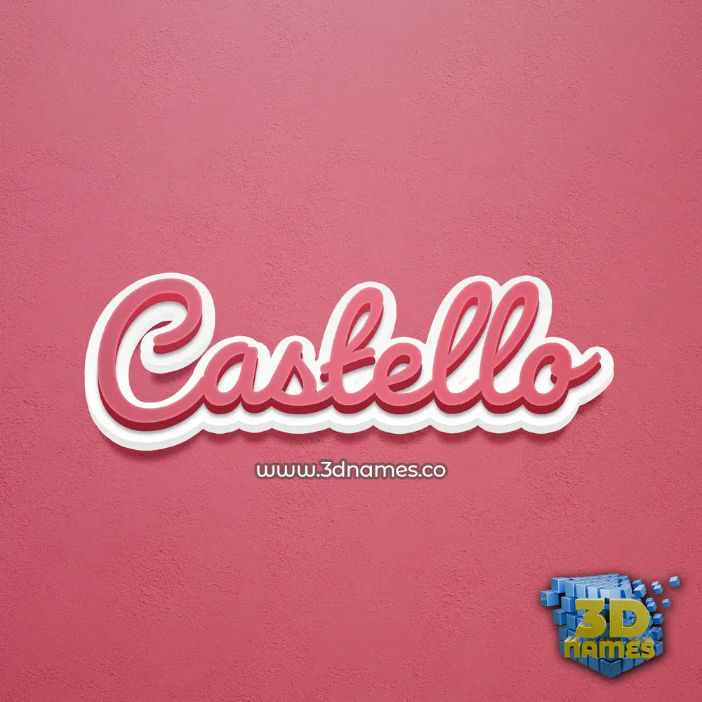 castello in Red Scribble style - 3D name wallpaper