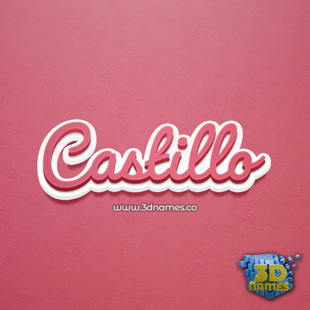 castillo in Red Scribble style - 3D name wallpaper