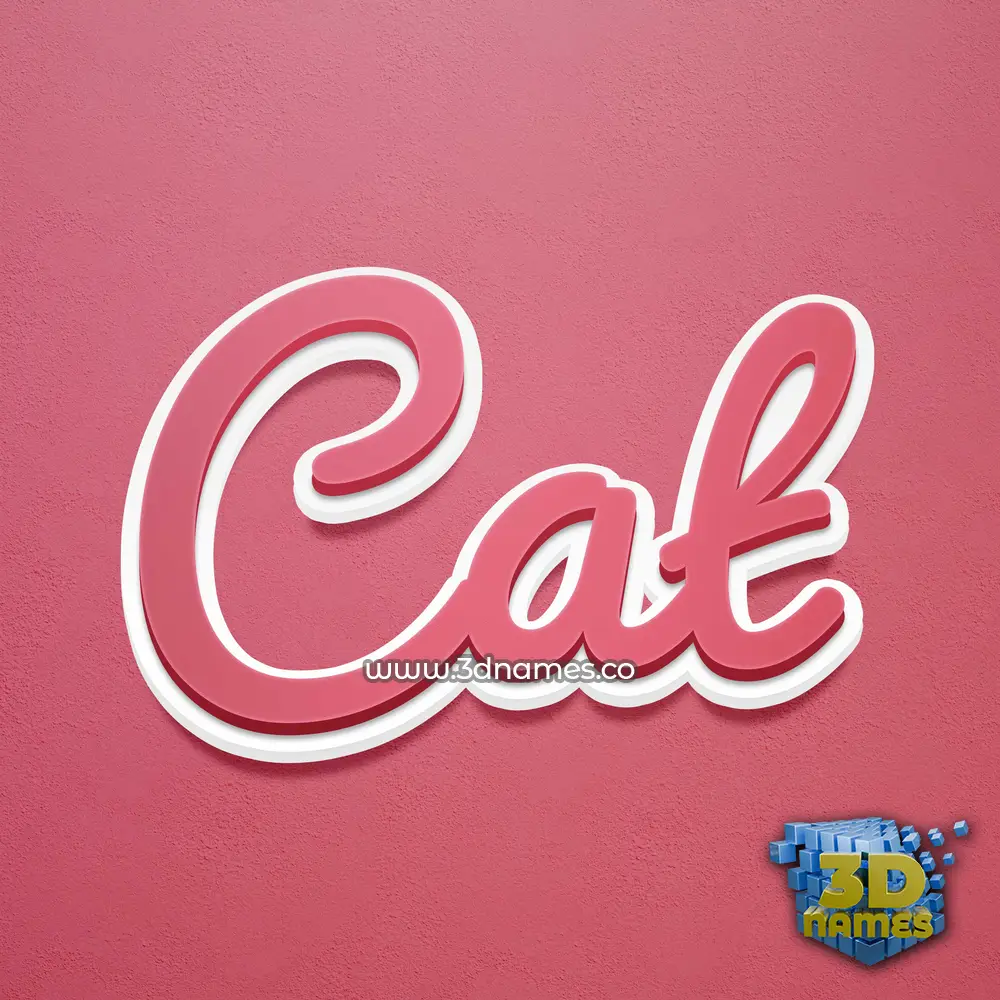 cat in Red Scribble style - 3D name wallpaper