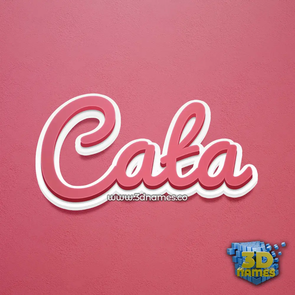 cata in Red Scribble style - 3D name wallpaper