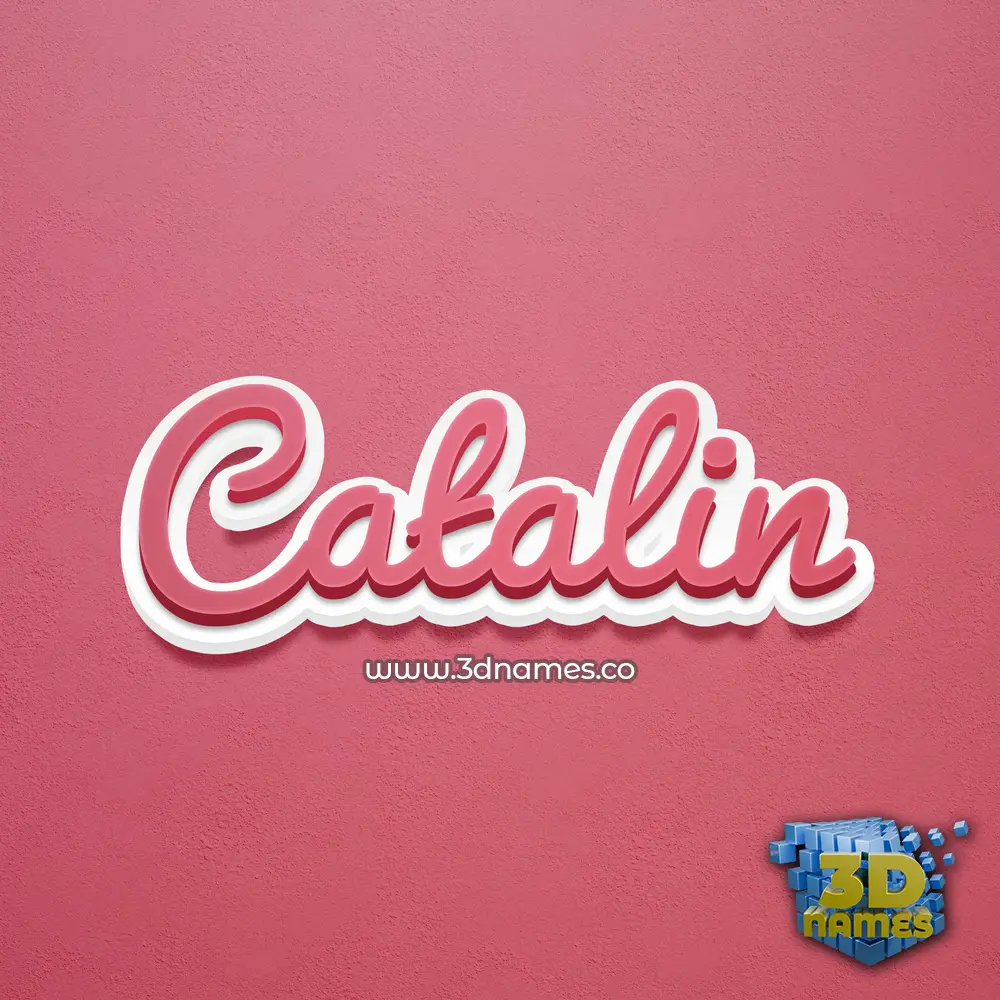 catalin in Red Scribble style - 3D name wallpaper
