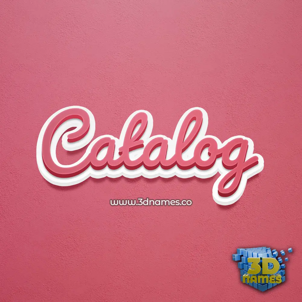 catalog in Red Scribble style - 3D name wallpaper
