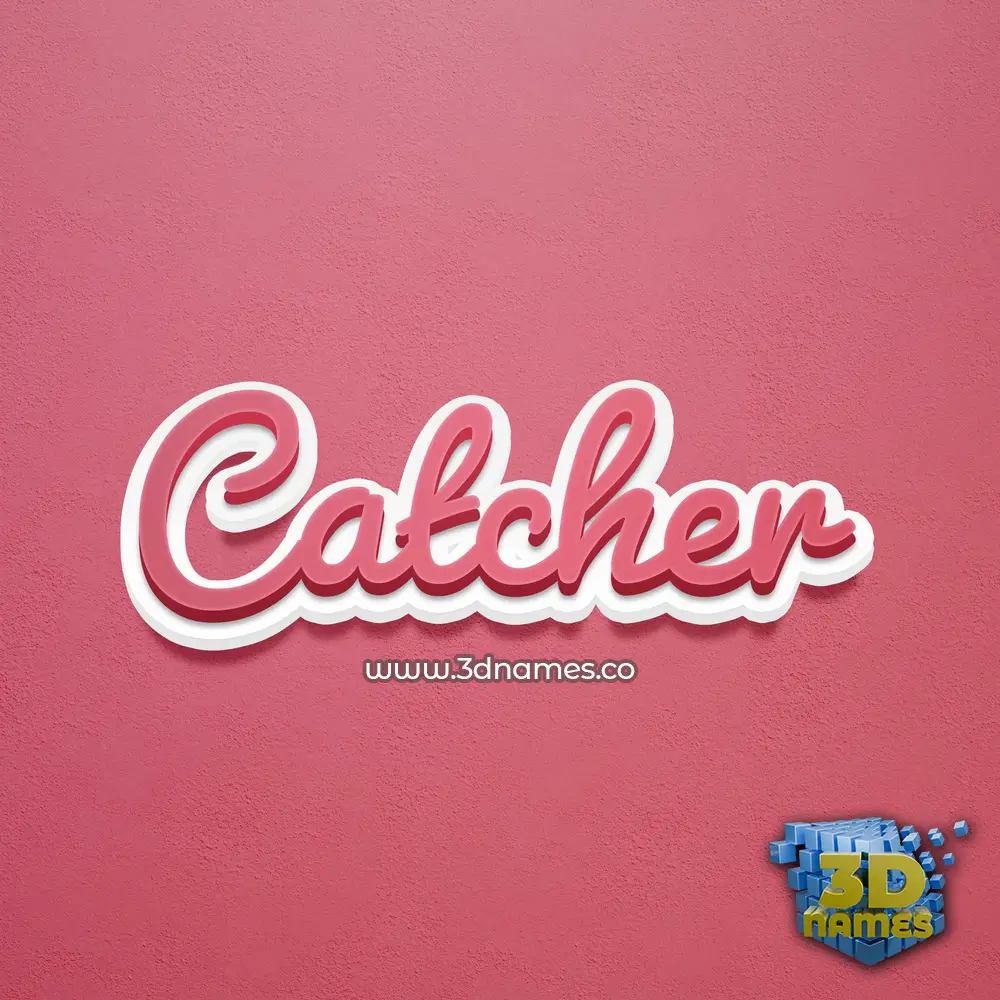 catcher in Red Scribble style - 3D name wallpaper