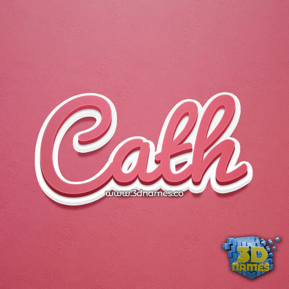 cath in Red Scribble style - 3D name wallpaper