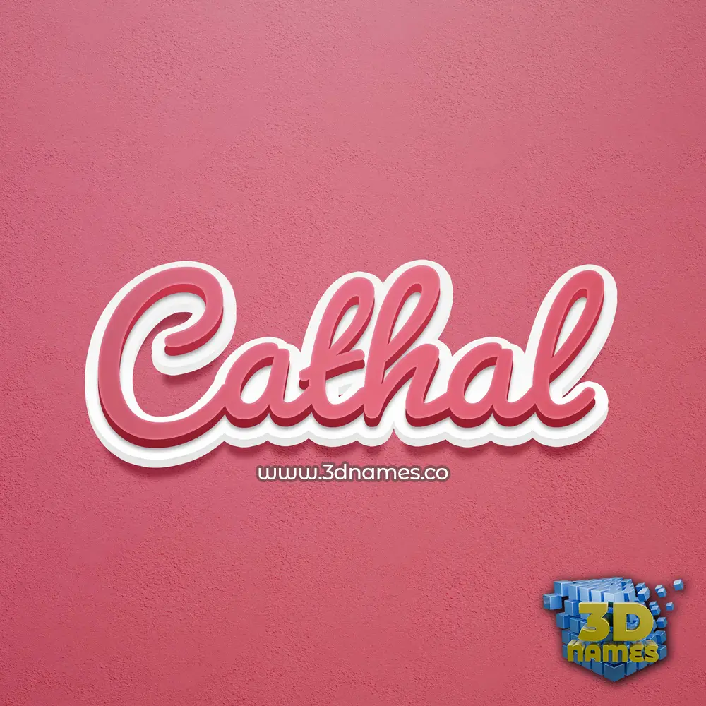 cathal in Red Scribble style - 3D name wallpaper