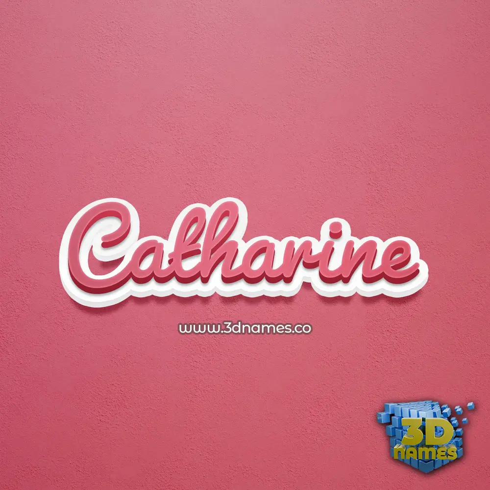 catharine in Red Scribble style - 3D name wallpaper
